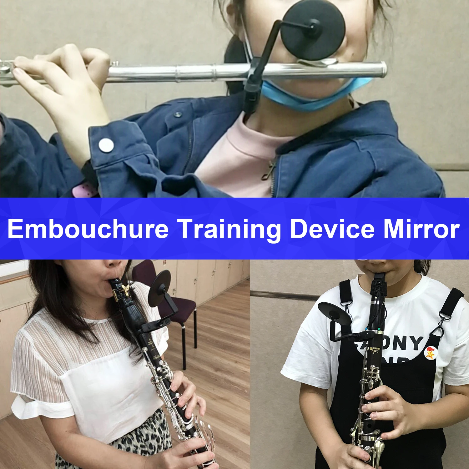 Lightweight and Rotatable MirTra Long Embochure Practice Mirror for all Woodwinds Instruments Flute, Saxophone