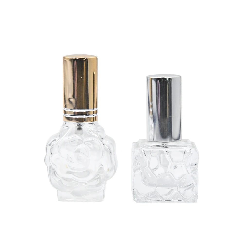 10ml 12ml Cosmetic Perfume Glass Spray Bottle Flower Shape Glass Empty Perfume Bottle
