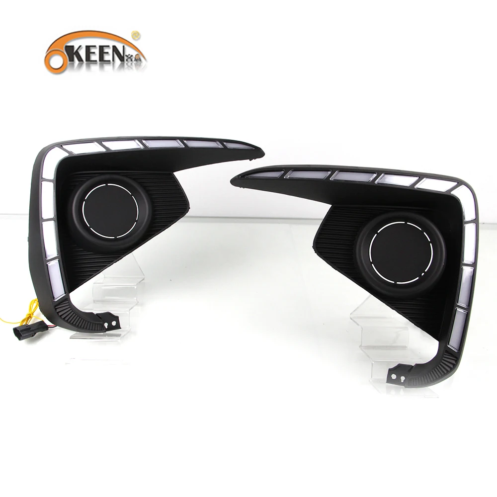 KEEN White and Amber Car LED DRL Daytime Running Light for Suzuki Ertiga 2019 2020 with Turning Signal DC 12V Fog Lamp Cover
