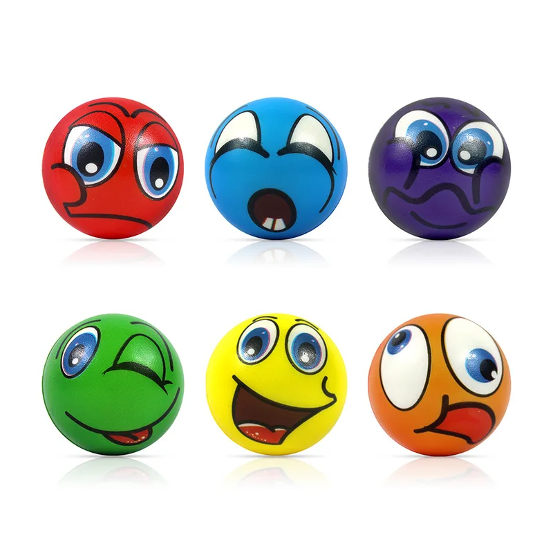 Manufacture Wholesale Fidget Sensory Squeeze Colorful PU Material Stress Ball Antistress Ball Foam Ball For Kids
