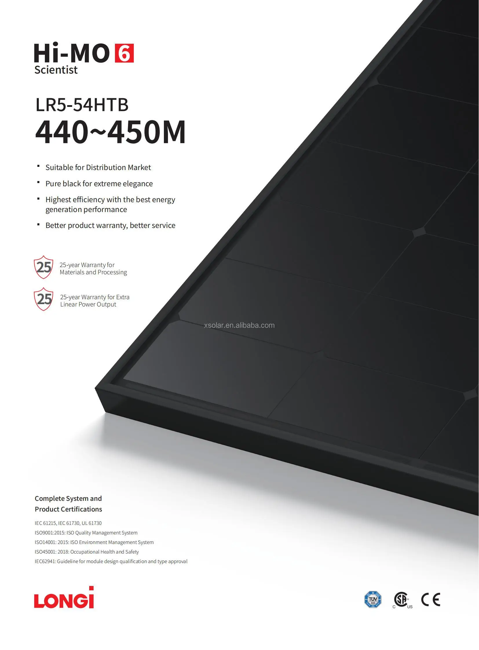 LR5-54HTH Longi Solar Hi- Mo 6 440-450 м 450 Вт