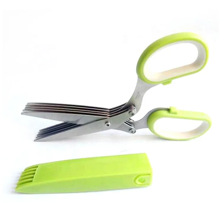  Professional Stainless Steel 5 Blades Kitchen Tailor Scissors Herb With