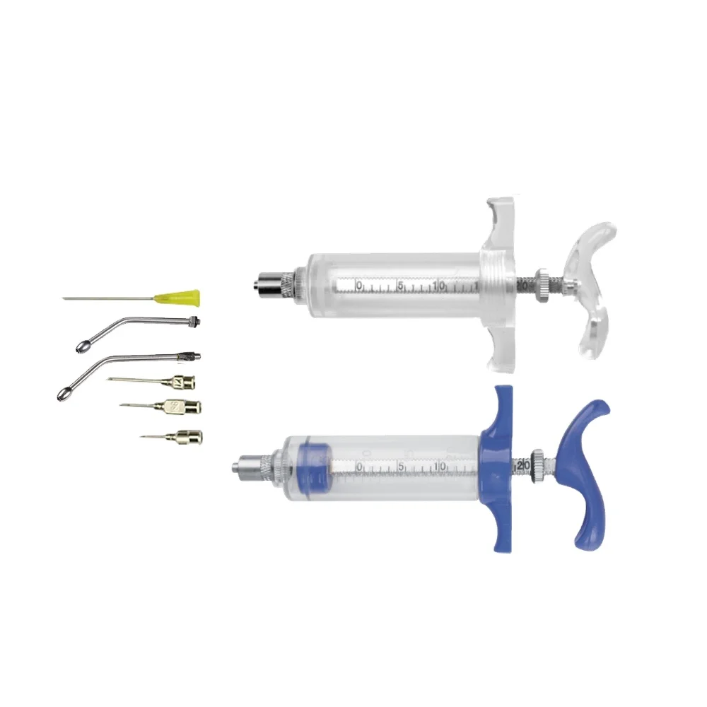 KD304 veterinary plastic steel TPX/PC 10ml 20ml 30ml 50ml vaccinator syringe with graduation for animals