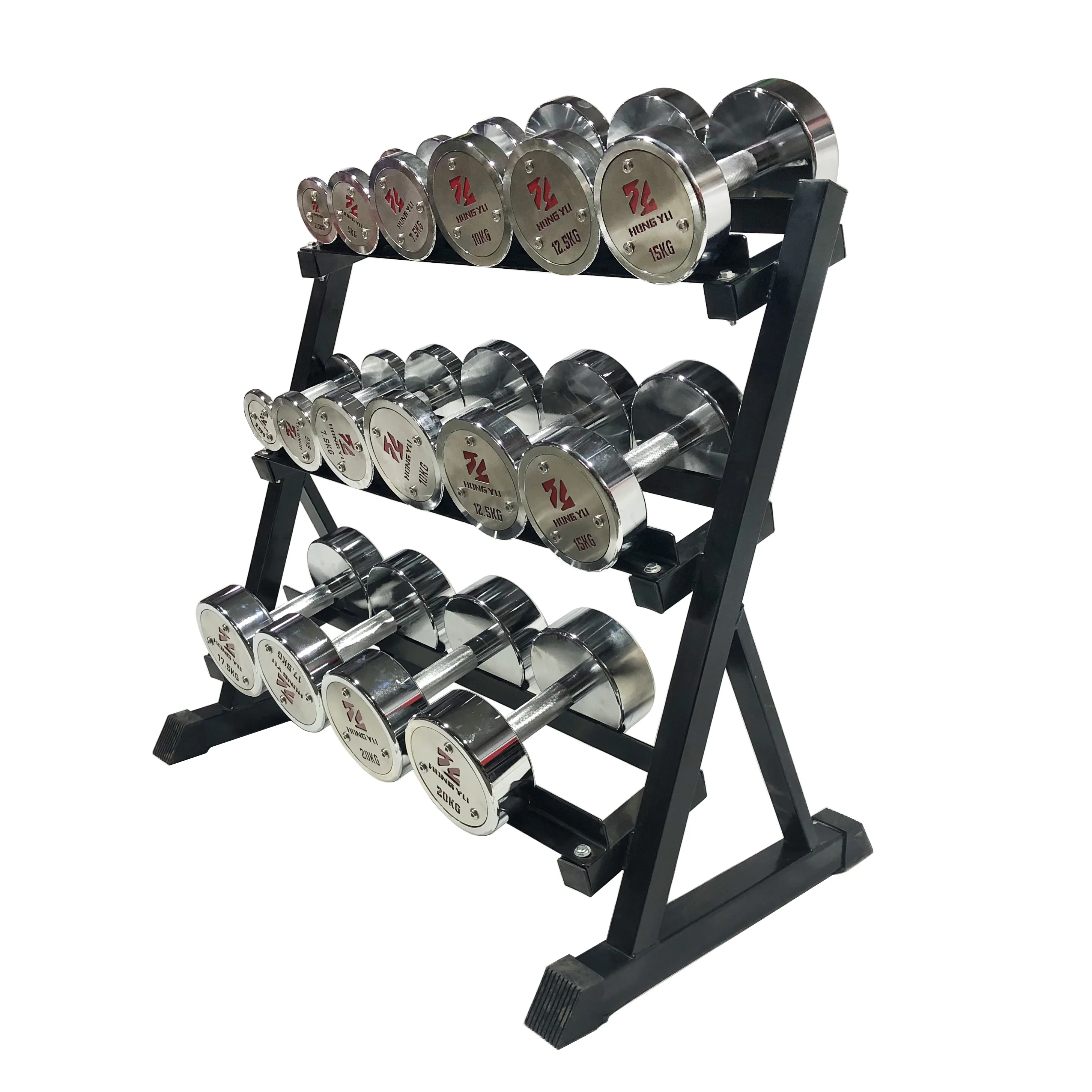 Good Guality Gym Equipment 2.5KG To 100KG Chrome Steel Dumbbells Cheap Lbs Rotating Grips Mancuernas