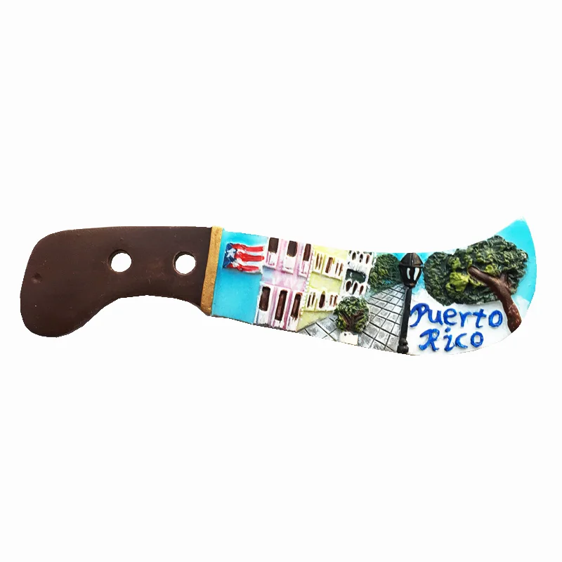 Sell Like Hot Cakes Puerto Rican Knife Shaped Landscape Fridge Magnets The Characteristics of Resin Decoration Contemporary