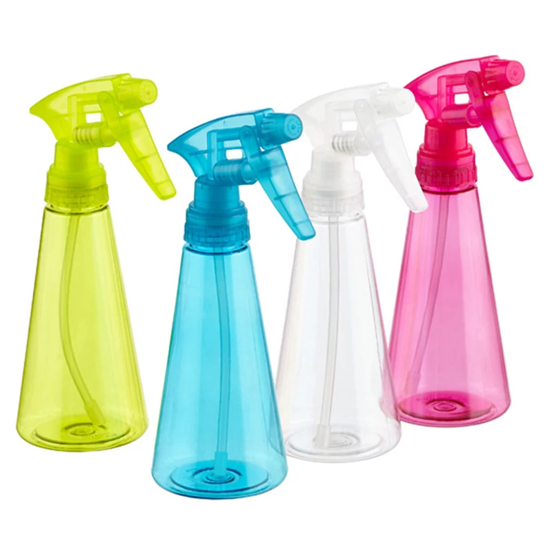 Wholesale blue spray bottles refillable empty plastic cone shape sprayer for house cleaning