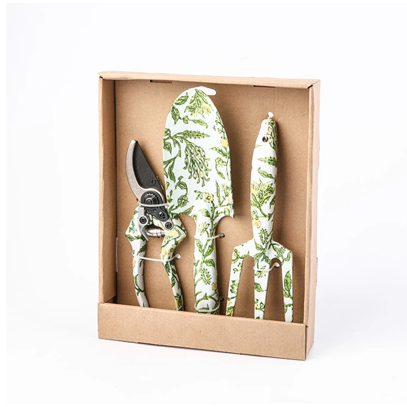 wholesale customization  3 piece garden hand tools set aluminium shovel fork scissor tools