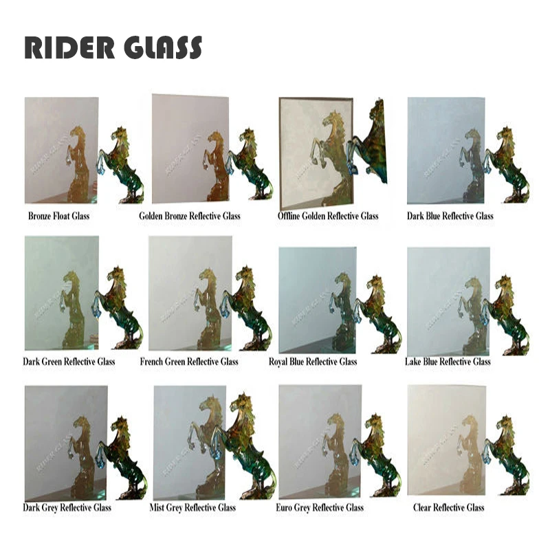 6mm Light Bronze Reflective Glass Price Blue Tinted Float Glass for Window