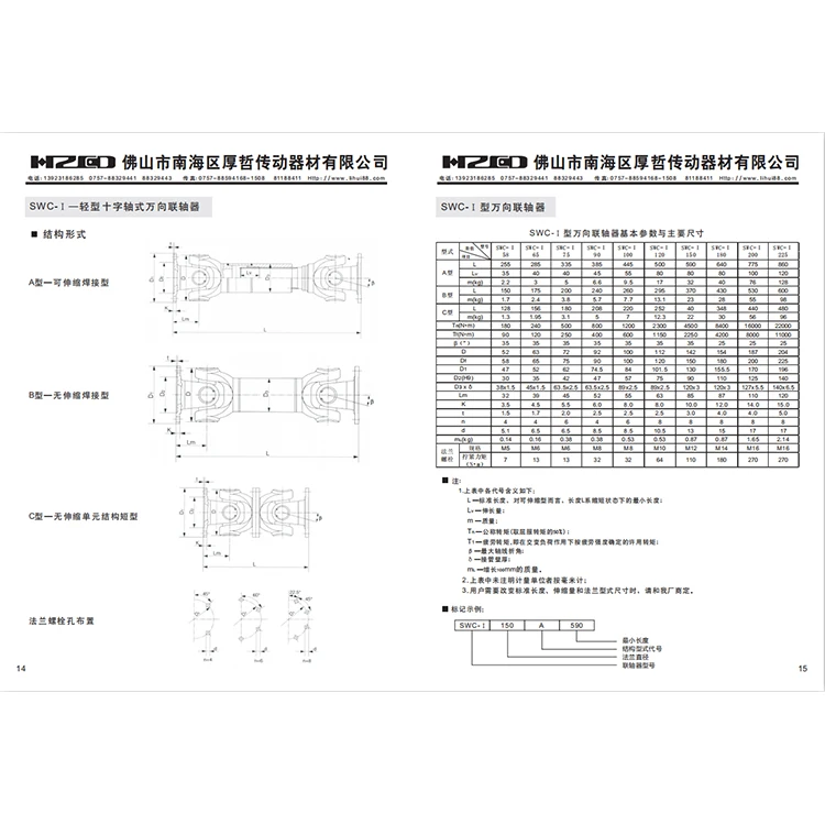 
Hot selling integral fork head cross shaft type telescopic universal joint 
