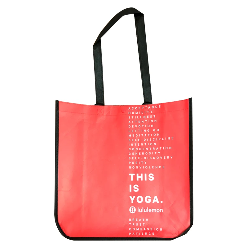  2021 Недорогая модная сумка Lululemon стильная Экологически чистая Водонепроницаемая серебряная металлическая ламинированная полипропиленовая Нетканая многоразовая для