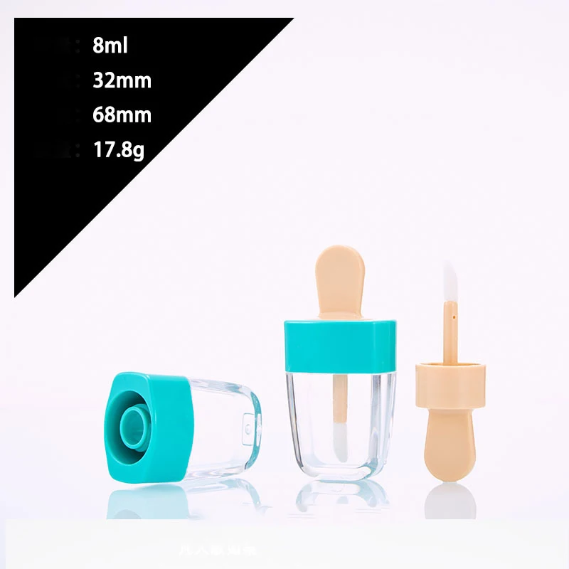 Wholesale Custom Logo Creativity Cute Popsicle Shape Pink Color Empty Lip Gloss Containers Tube