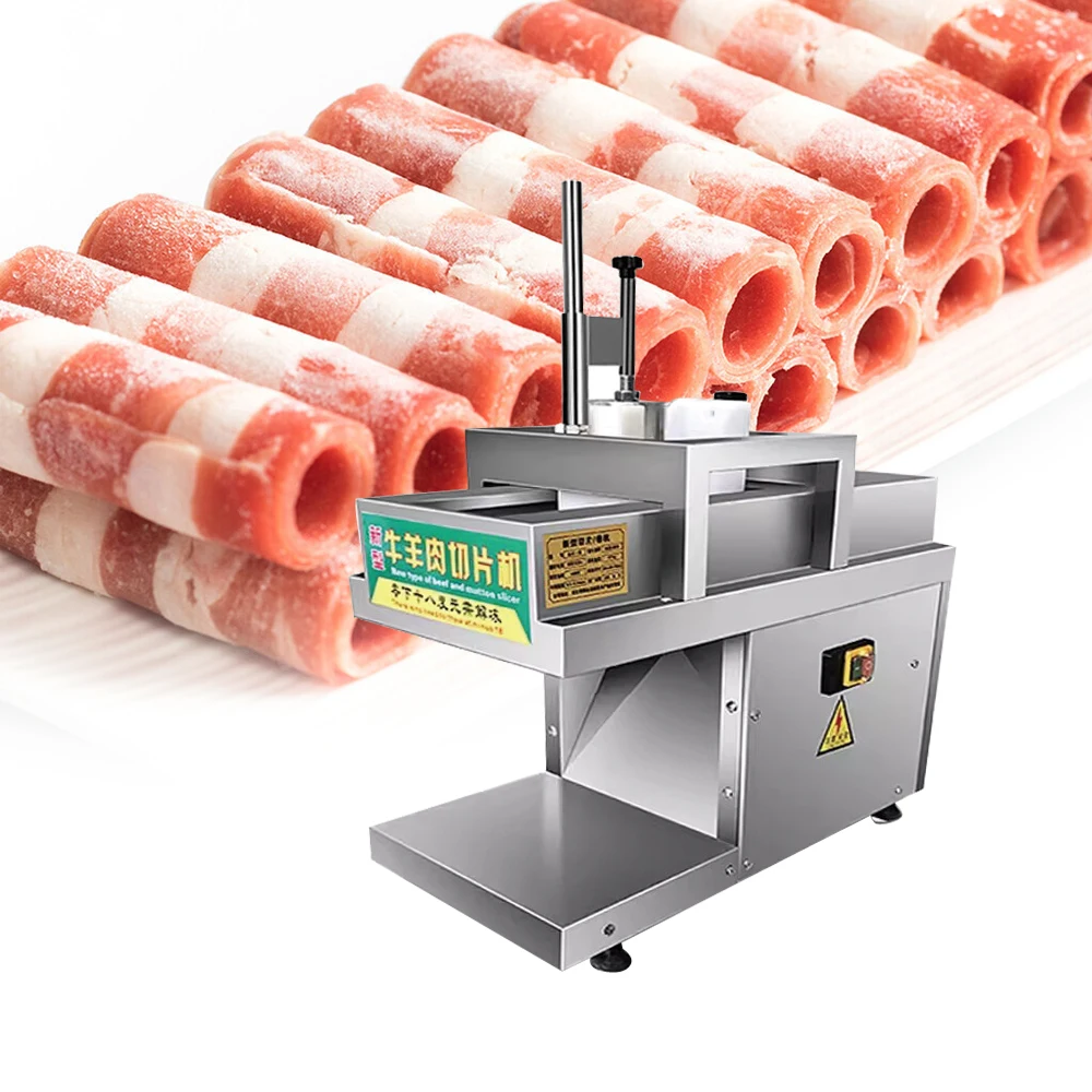 High-speed industrial frozen meat slicing machine beef and mutton frozen meat slicer