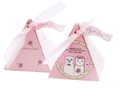 custom logo pyramid wedding candy gift box manufacturers