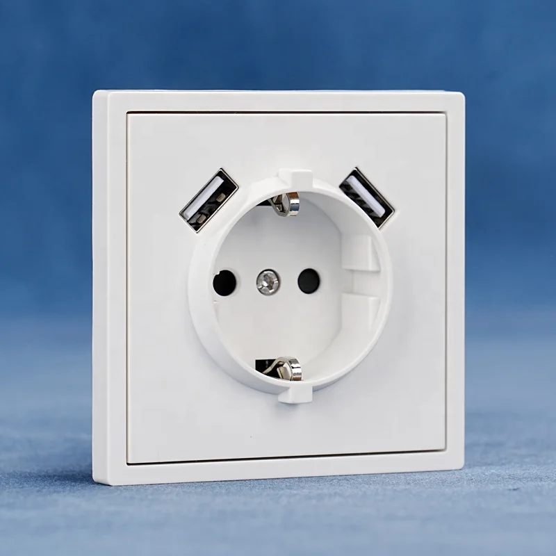 H Wholesale MEZEEN  Eu Standard Home Germany Power Electric Wall Switch Socket With Usb Ports  Double Type-A