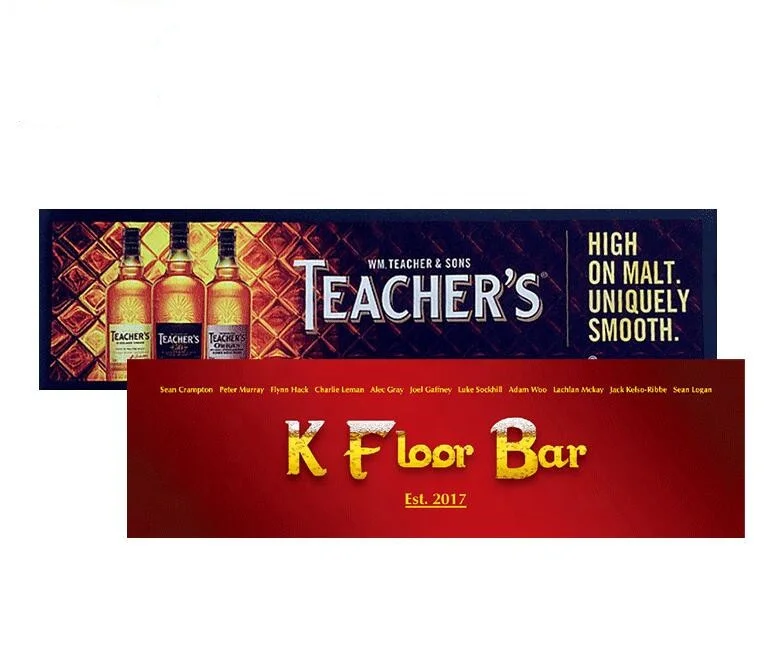 2024 LW Sublimation OEM Logo Natural Rubber Desk Mat For Bar Accessories Spill Mats Anti-Slip bar mat