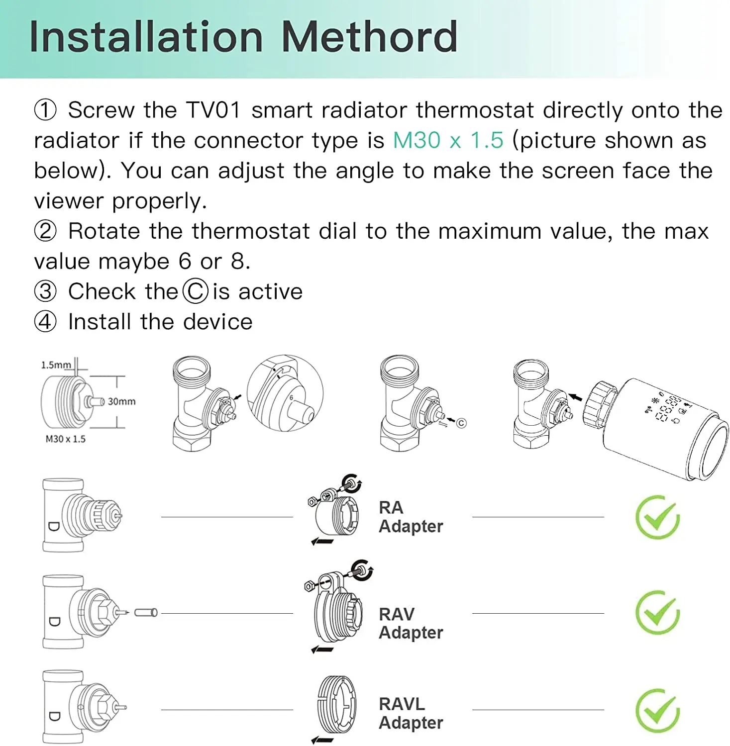 HOPERADS Smart Radiator Thermostat - WiFi Starter Kit V3+ - 2x Smart Radiator Valve, Digital Heating Control Via App