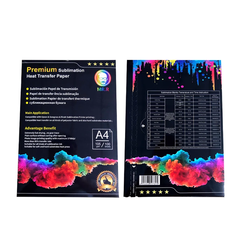 MR.R Sublimation Heat Transfer Paper 105gsm A4 210 x 297mm Pack of 100 Sheets Compatible with EPSON SAWGRASS Sublimation Printer
