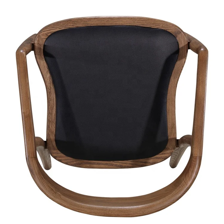 Antique Chinese Style Solid Wood Leather Hotel Leisure Dining Arm Chair