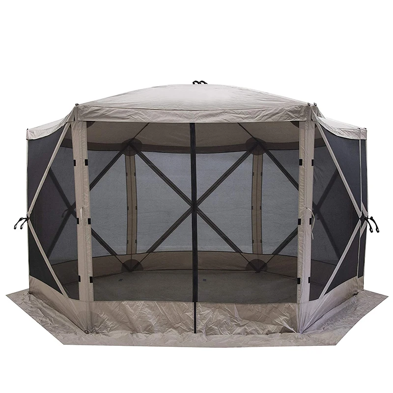 Easy Pop Up Screen Gazebo Portable Waterproof Garden Outdoor 8 Person Portable Gazebo Screen Tent Sun Shelter with Mesh Windows