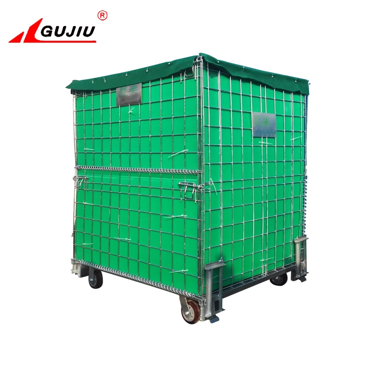 Промышленные сверхмощные штабелируемые разборные жесткие металлические объемные металлические сетчатые контейнеры для хранения поддонов