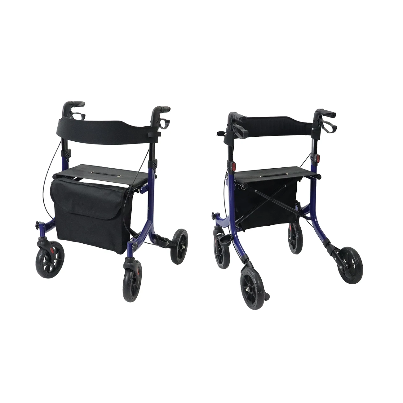 Foldable rolling aluminum alloy walker for adults large wheels with seat living aids walker & rollator