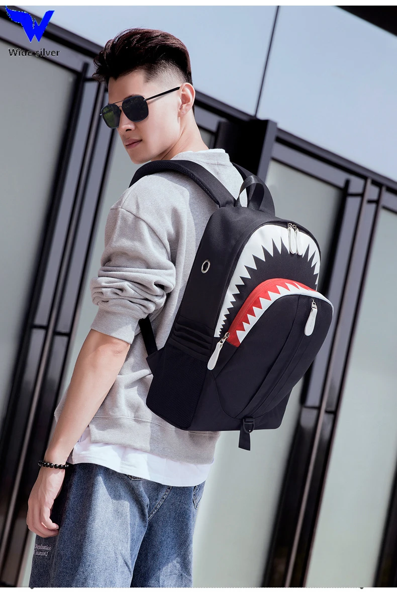 WISI  Themed backpacks sturdy and good quality Shark Mouth Back Pack Used for spray-ground