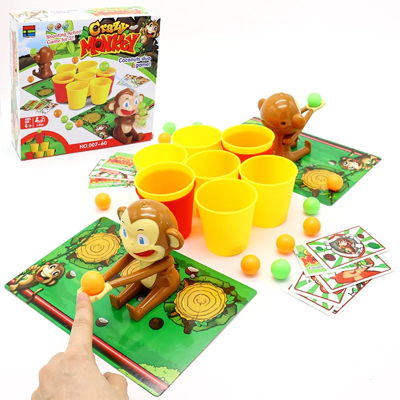 Preschool Toys Novelty Crazy Monkey Shooting Ball Board Games Toy for Kids
