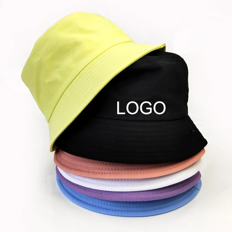High quality colorful cotton custom logo fashion bucket hat