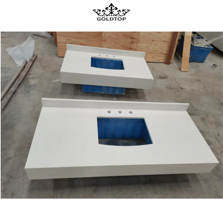 Goldtop Stone чистый белый шкаф для умывальника кухни и ванной комнаты