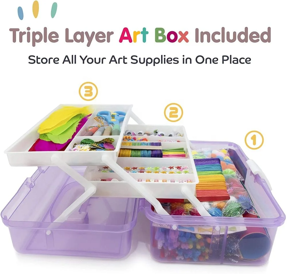 Valuable Unisex Plastic Craft Box DIY Educational Toys Kit for Kids Aged 2 to 7 Years Encourages Play and Creativity