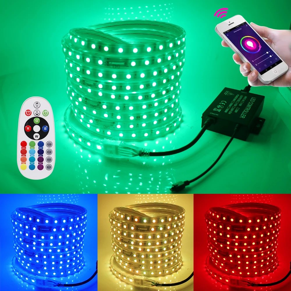 Tuya APP Smart WIFI RGB Controller IR/RF Remote Control for 110V 220V RGB LED Strip Light Home Decor Dimming Controller