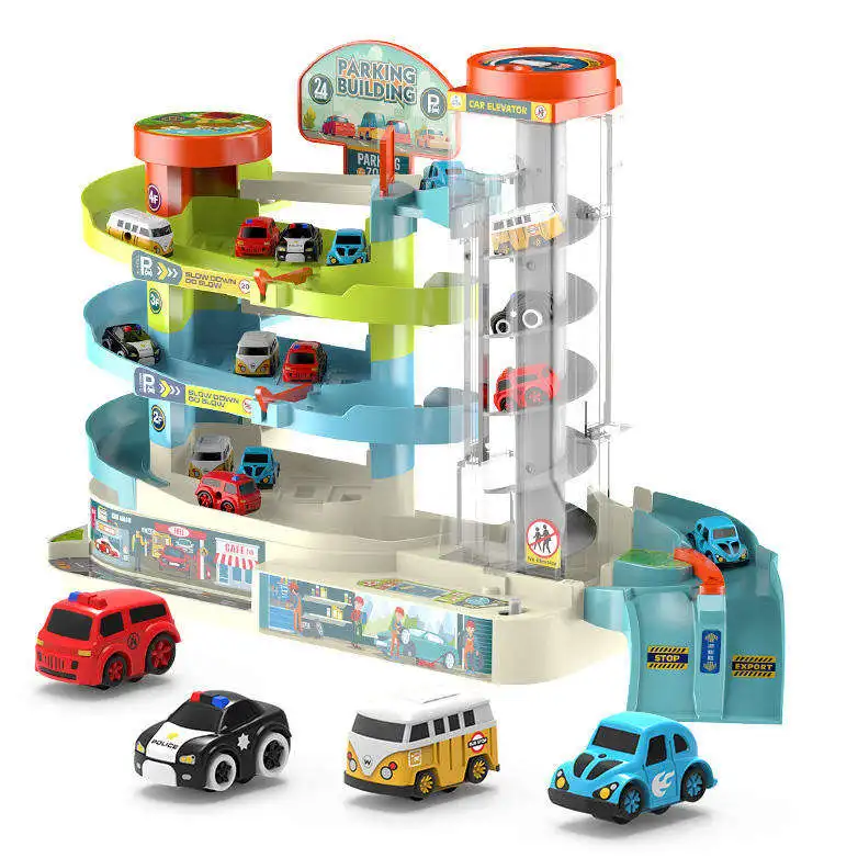 2024 High Quality Juguetes Kids Gift Plastic 2 In 1 Packing Lot Building Adventure Game With Music And Light