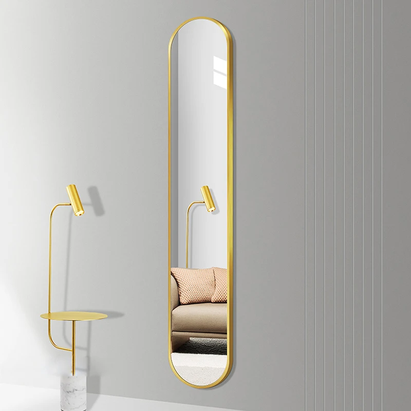New Design Home Decorative Aluminium Alloy Frame Narrow Mirror Wall Mounted Full Length Mirror Dressing Mirror (1600386558271)