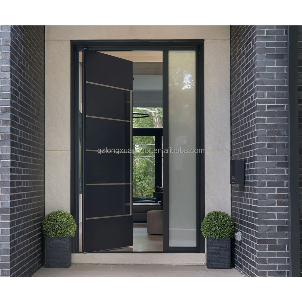 2024 new design modern exterior entry double door carved bulletproof aluminium security doors for house