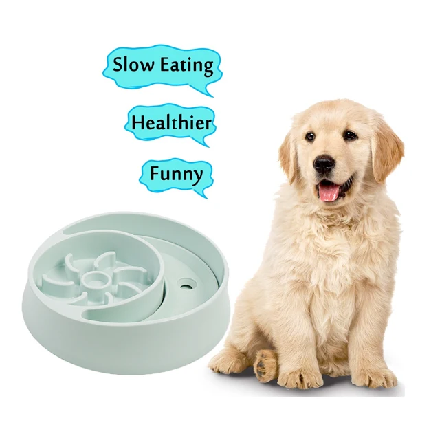 Durable Plastic Pet Cat Health Anti-swallow Pet Dog Bowl Slow Feeder Food float Drinking bowl