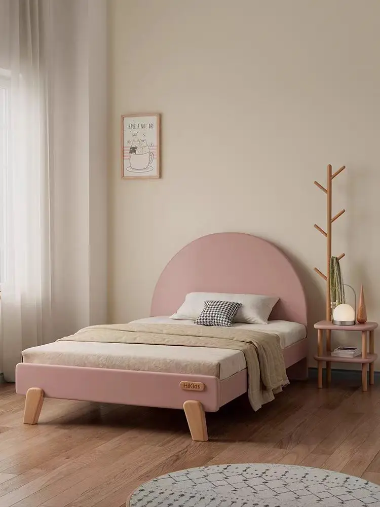 Modern Pink Princess Girl Kids Girl Queen Size Wood Frame Bedroom Furniture Children Beds Kids Bunk Bed With Storage