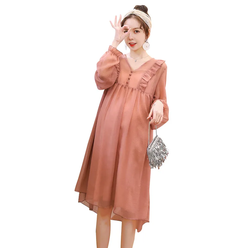 
Z81533B Summer cotton maternity clothes dress pregnant breastfeeding nursing dress 