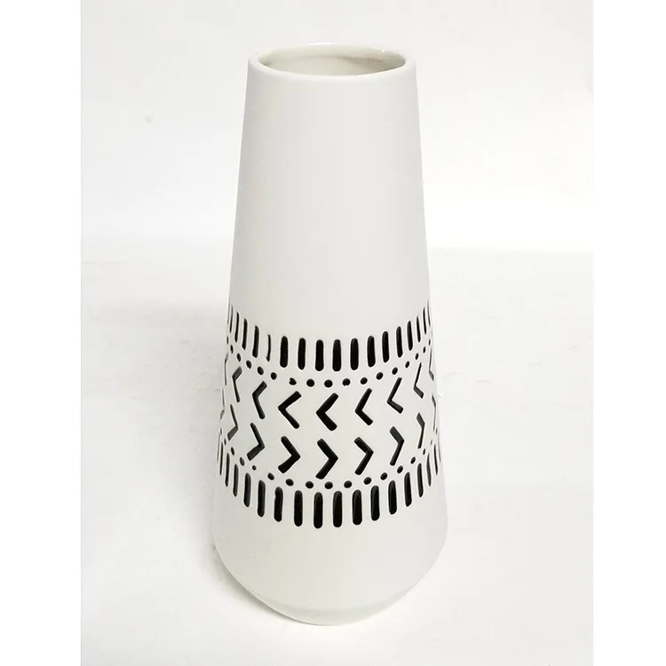 Luxury Home Decoration Nordic Modern White Flower Living Ceramic Vase