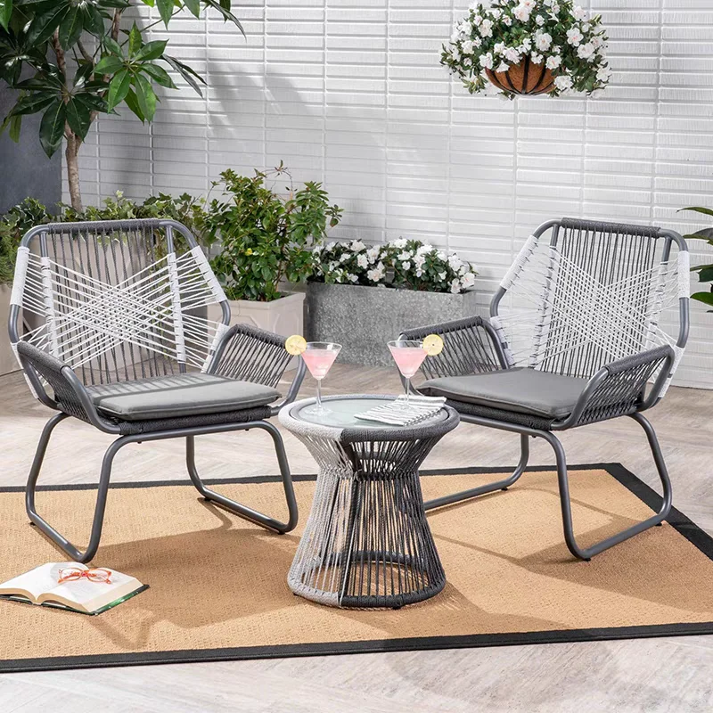 Outdoor Furniture Set Wicker Chair Rattan Chairs Dining Tables With 2 Persons Garden Sets