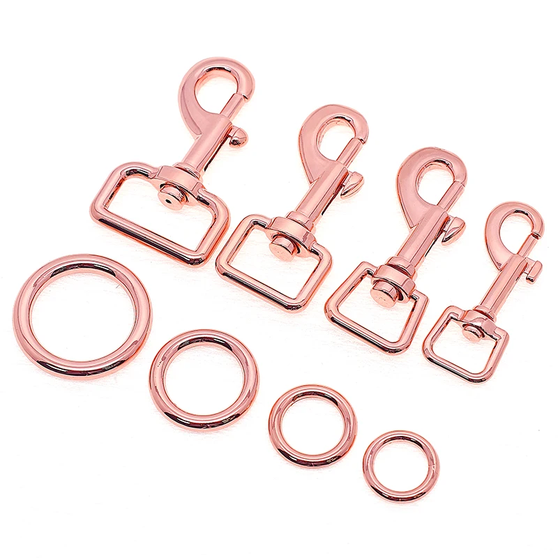 Tanai Gold Metal Quick Release Buckle Swivel Snap Clasp Hook Dog Collar Hardware Set Adjuster Slide Buckle D Ring for pet collar