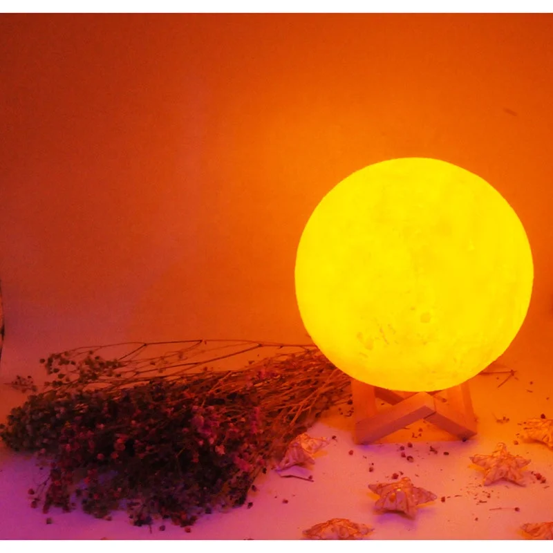 Amazon hot selling 3D print creative gift LED Night Light 3d moon lamp color changeable