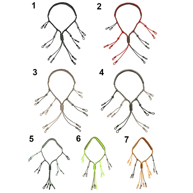 Hand Braided Necklace Hunting whistle Lanyard Duck Calls Paracord 12 Adjustable Loops Outdoor Gear Custom Logo