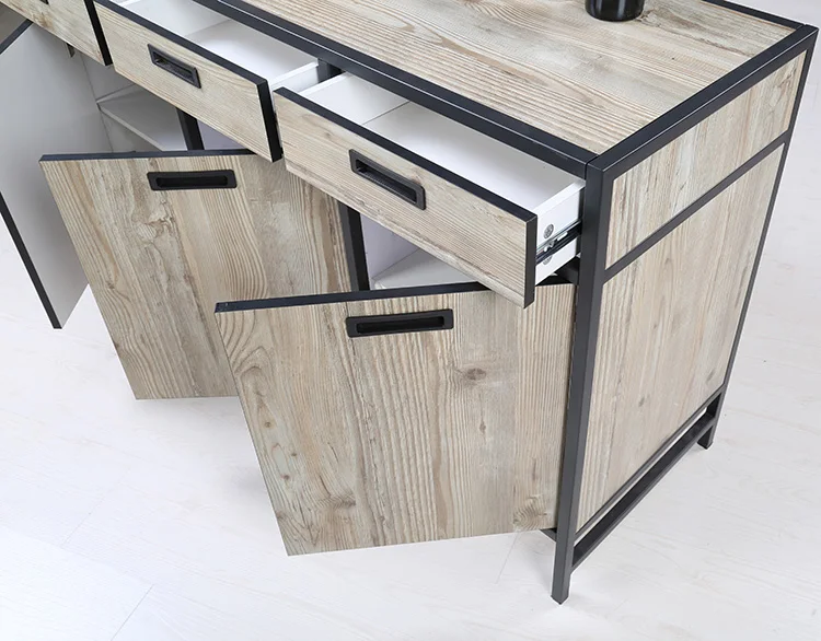 Custom vintage wood home furniture industrial style 3 doors 3 drawers large wooden cabinet designs for living room