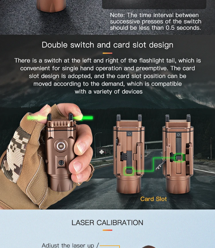 Shockproof Beams Magnetic Rechargeable Green Blue Red Beam Tactical  Laser and 1500lm LED Combo Flashlight
