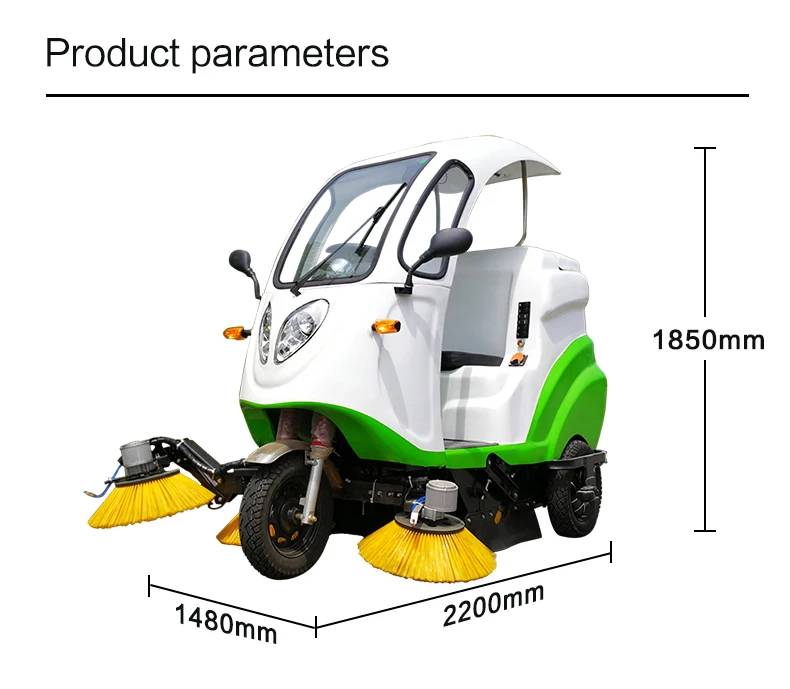 Industrial Floor Sweeper Driving On Sweeper Driveway Street Road Cleaning Equipment