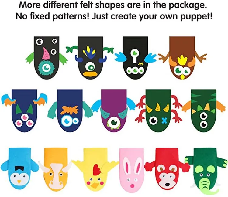 hot sell factory wholesale cheap custom service design durable eco soft plush wool felt fabric shark hand puppet theater