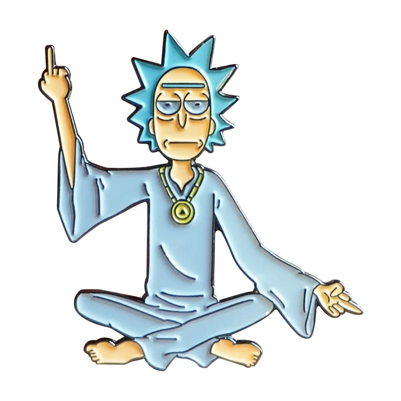 Customized Rick and Modi Cartoon Soft  Emblem Pins Metal Accessories Creative Funny Gift