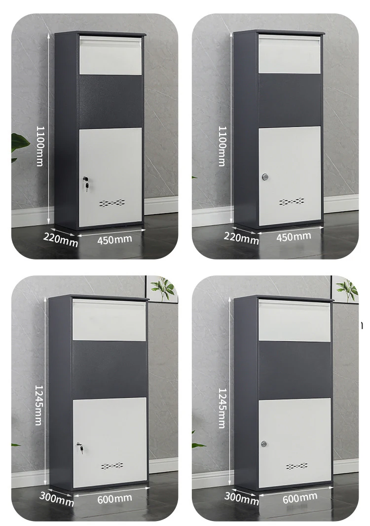 outdoor mailbox Custom Parcel Drop Box Express Package Delivery Box Container Outdoor metal Through Door Drop Box
