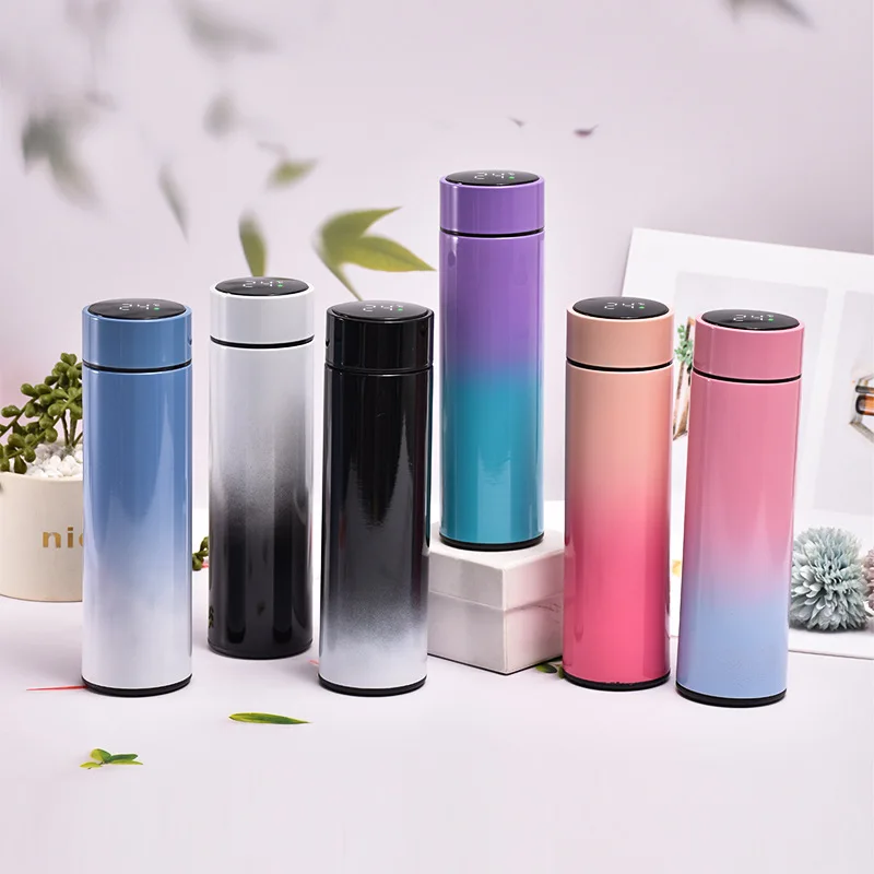 2024 Custom water bottle termos digitales smart cup termo inteligente termos de agua gym vasos de acero inoxidable aqua flask