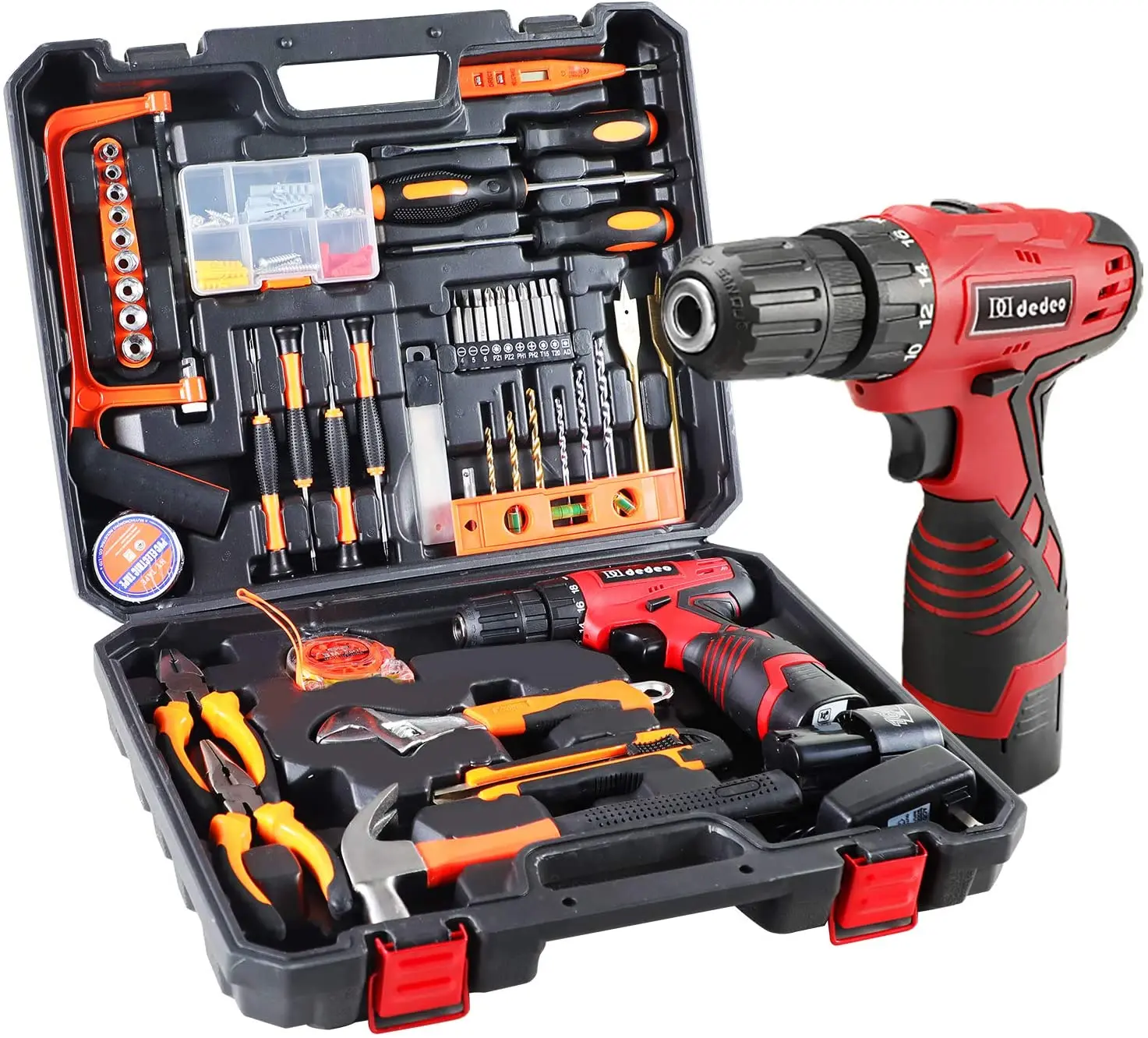 Wooden Garden Cutting Mini Electric Power Drill Combination Wireless Cordless Drill Case Car Bicycle Repair Tool Set Battery 5kg